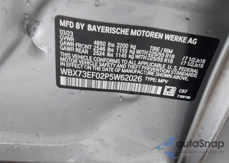 2023 BMW X1 xDrive28I z USA, uszkodzony, nr VIN WBX73EF02P5W62026